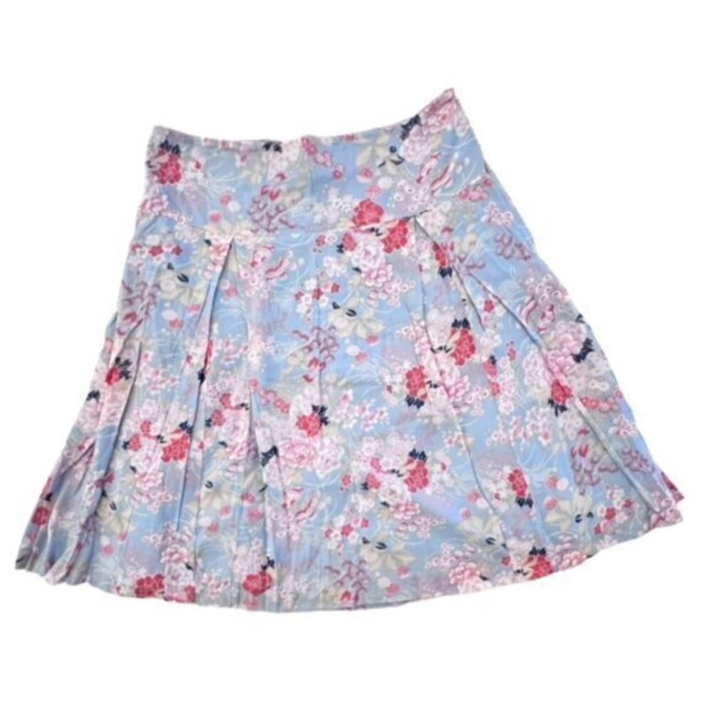 American Eagle Outfitters Mini Pleated Skirt Floral Cotton Size 8 Lightweight